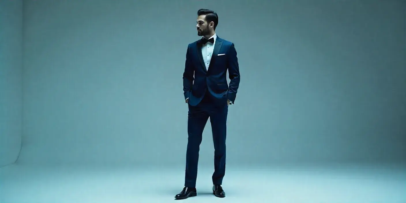 traje azul para novio